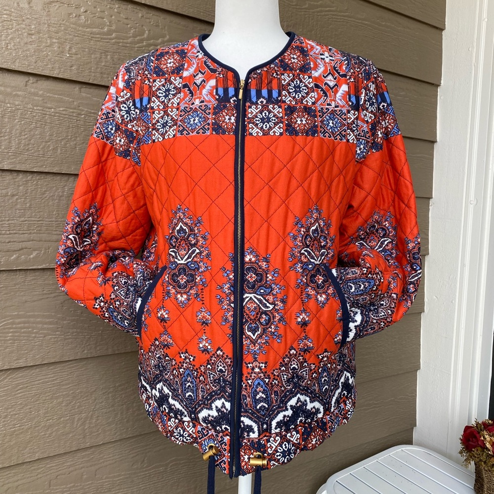Ruby Rd. Paisley Printed jacket Quilted Boho
